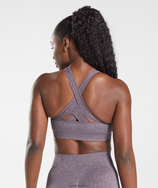 Gymshark adapter le soutien-gorge de sport sans couture animal sauvage | lilas musqué femmes 6HF28188